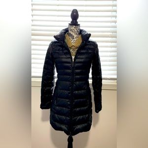 Armani Exchange black winter coat with detachable hood.